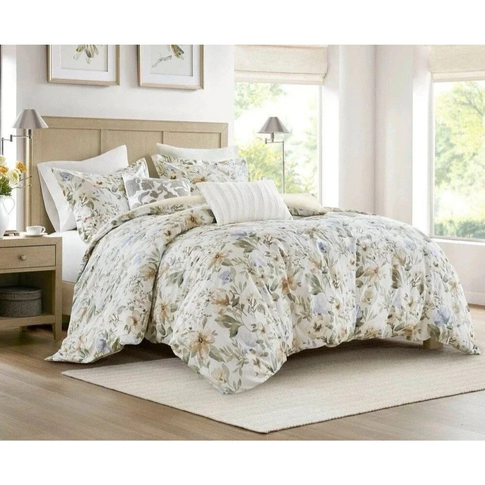 Harbor House 5PC King/Cal-King Herbal Print 100% Cotton Duvet Bedding Set
